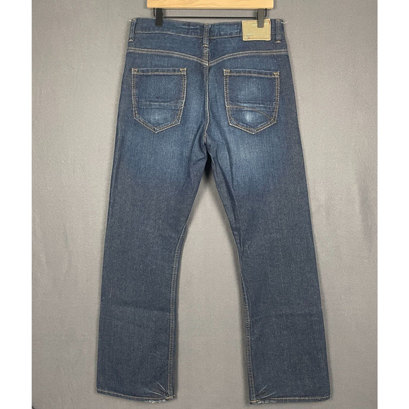 Tommy Hilfiger Jeans Mens 34x32 Blue Bootcut High Rise Dark Wash Denim - Picture 4 of 14